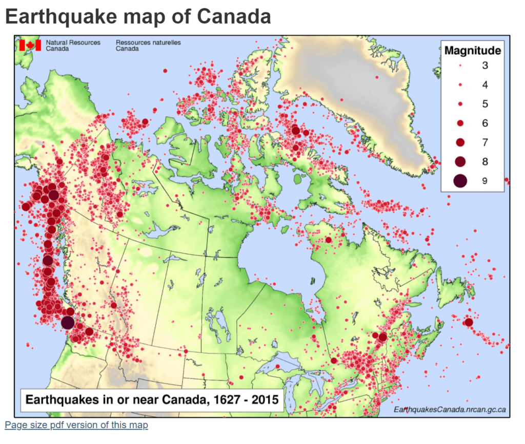 Earthquake Map Of Canada 1024x867 